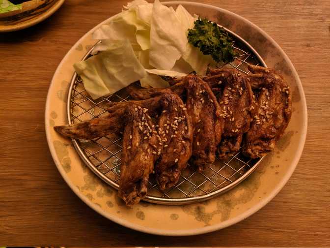 Fried chicken with black pepper. Great.