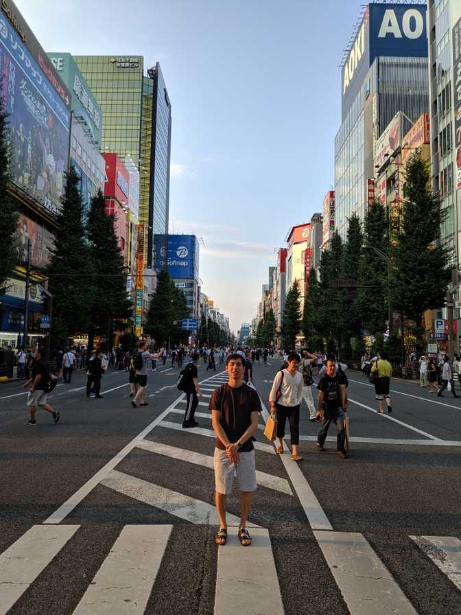 Akihabara: it happened to be Sunday, so the main street was closed to cars.