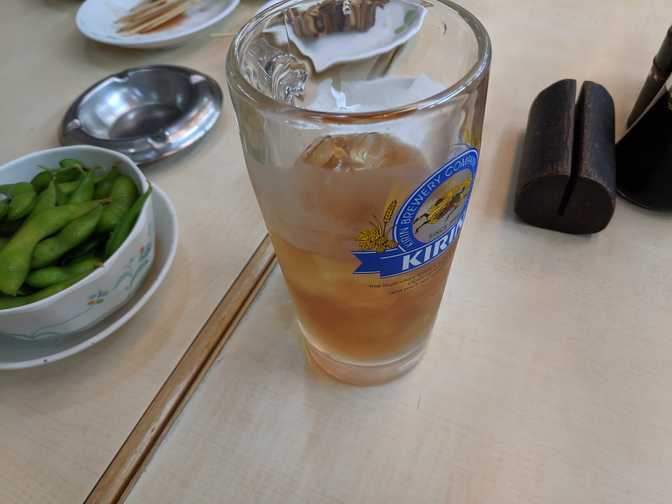 I was so thirsty that I ordered two glasses of oolong tea one after the
other. I didn't sleep very well that night and kept waking up, so maybe this
had something to do with it?