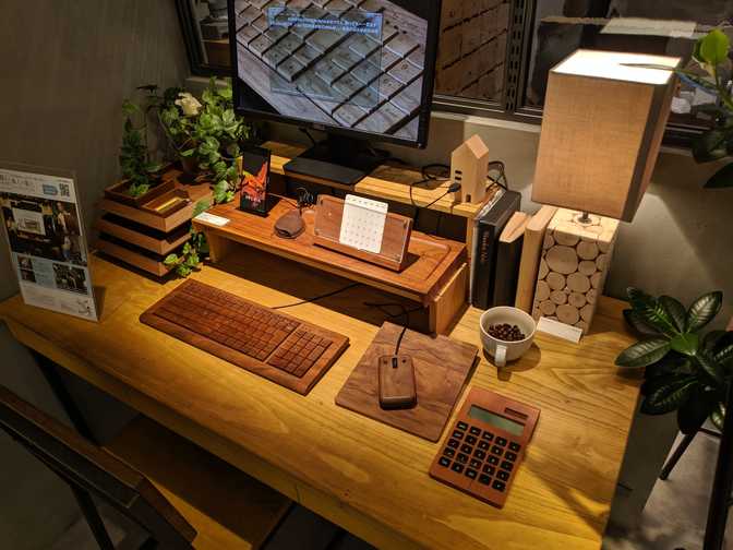 Wood everywhere. The keyboard alone costs 100000 JPY.