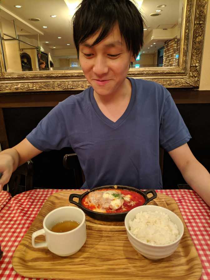 Elbert ate a Hamburg steak.