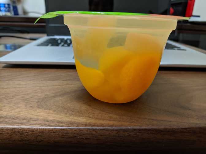 Pineapple, apricot, and mandarin jelly. The fruit taste wasn't that
noticeable but at least they had texture, and the jelly flavour was good
anyway.