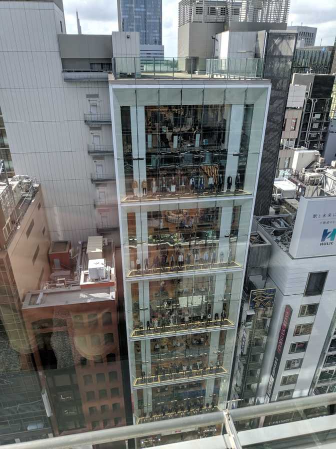 View of Uniqlo across the street, from the rooftop.