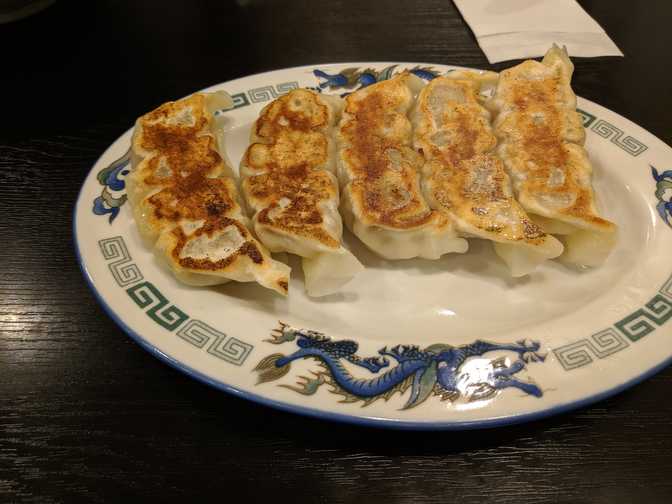 Home-made gyoza.