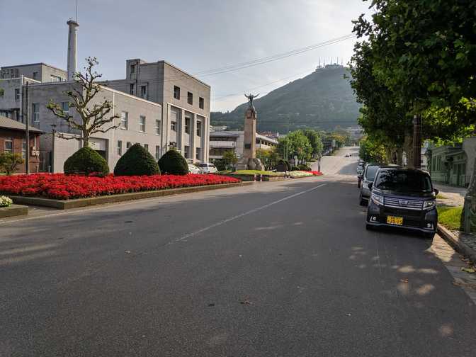 The streets all slope up to the base of Mount Hakodate, some quite
steeply.