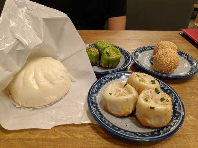 Then we went to a bun shop. Average but definitely satisfied my cravings. The
green ones tasted amazing but I forget what they were.