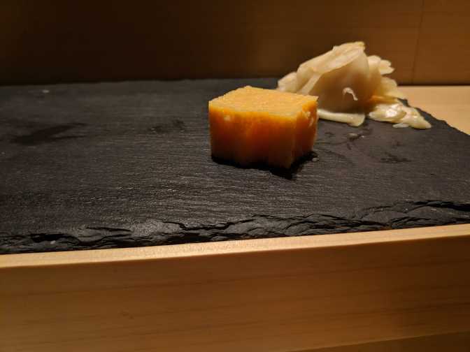 Tamago. I liked that it was a small piece so the sweetness was fine,
otherwise it would probably be a bit too sweet.