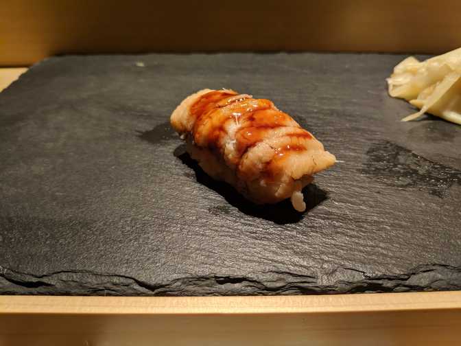 Anago (sea eel). Not as melty as I hoped but the flavour was there.