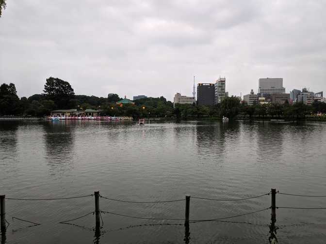 The western perimeter of Ueno Park. Noticeably more humid here too than the
rest of the walk. Not sure why. I also earned another mosquito bite
here.