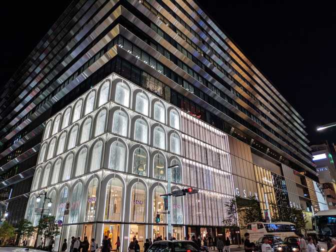 Ginza: looks great at night.