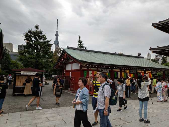 So many o-mikuji (the fortunes on paper that you pull out). Also, is that
Tokyo Skytree?