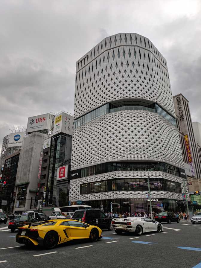 Nissan Crossing, Ginza: a common sight here.