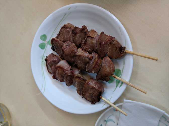 We ordered chicken, pork, and tongue (not sure from what now that I think
of it) but I only took a photo of the tongue.