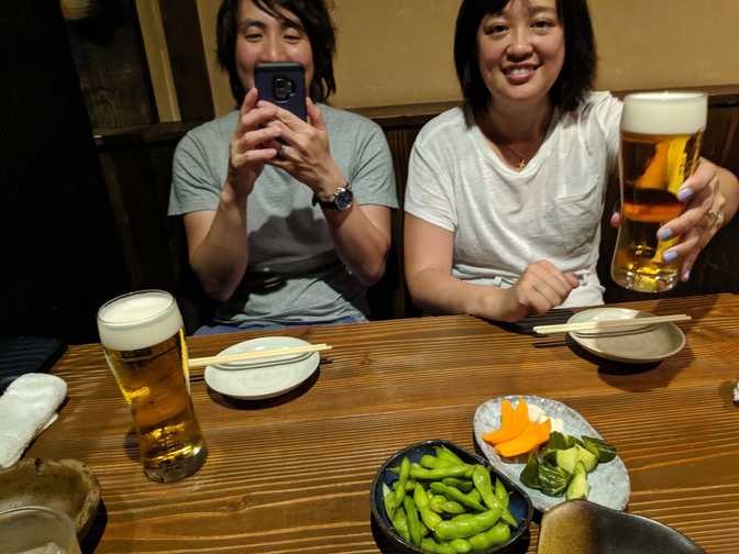 Kuriya, Shinjuku: izakaya restaurant. Cheers!