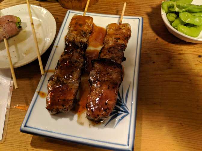 Pork belly with miso. Not too fatty, not too lean.