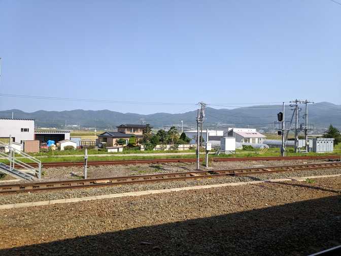 Shin-Hakodate-Hokuto station: I'm in Hokkaido! It was cool outside. The
four hour train ride felt like it only took an
hour.