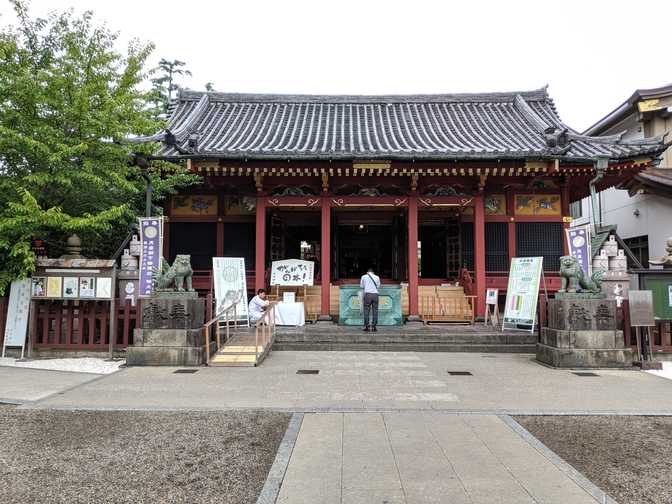 Asakusa Shrine, right next to Senso-ji. This shrine is Shinto whereas Senso-ji
is Buddhist.