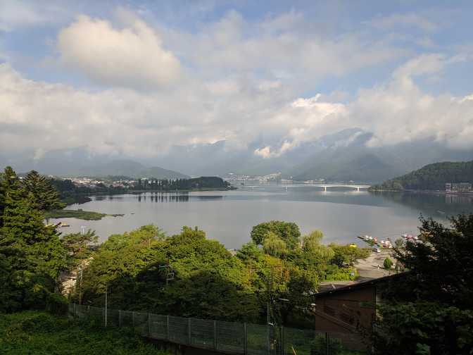 Rakuyu, Fujikawaguchiko: morning view from our room.