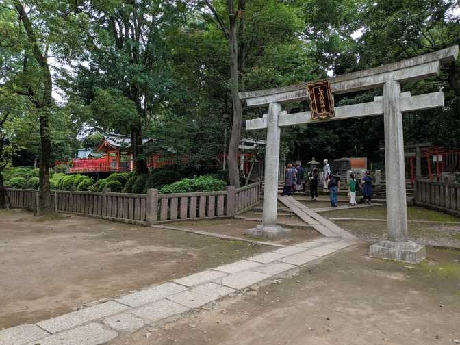 One end of the torii path that stretches along the side of the area.