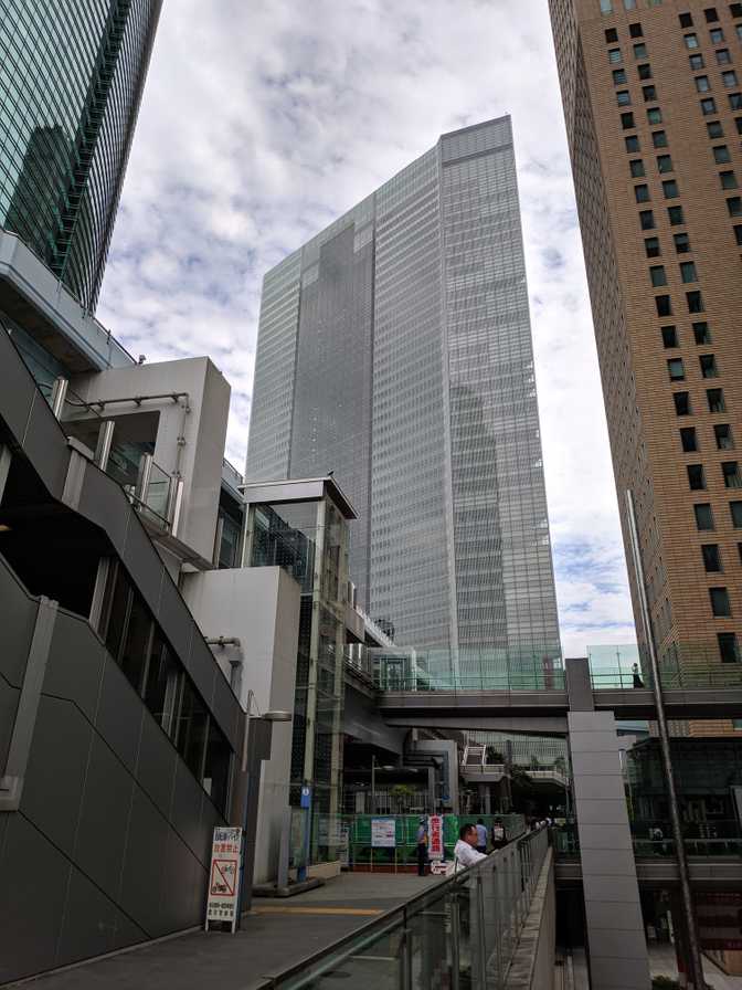 Shiodome: tall buildings.