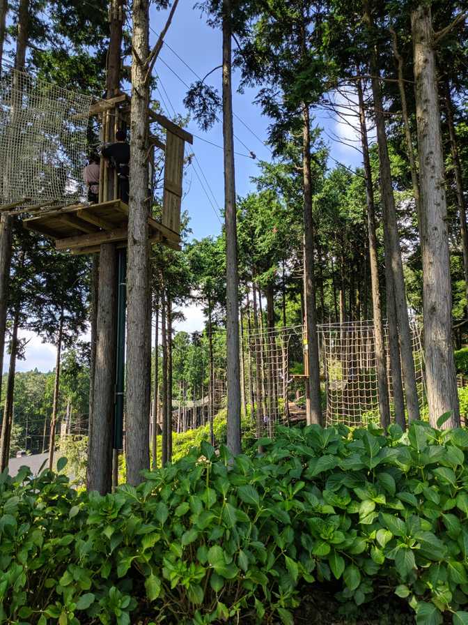 Similarly, you can pay to do an obstacle course. These people were crazy
since it was so bloody hot. There was also ziplining along the length of the
bridge but I didn't take a photo.