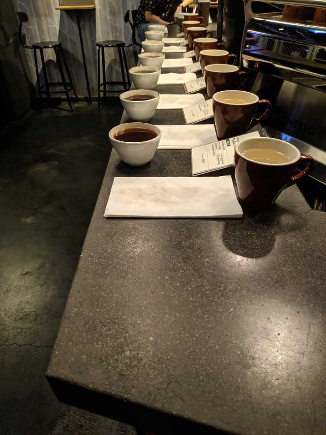 The Roastery, Omotesando: you get to cup all of their beans that they have for
sale.