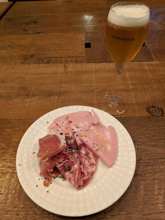 Eightdays Cafe, Ootsuka: all you can eat Italian ham. I wasn't trying to
stuff myself so I only ate four plates. It was good but not amazing, but I
think it's to be expected since you can't eat too many slices without feeling
salted up.